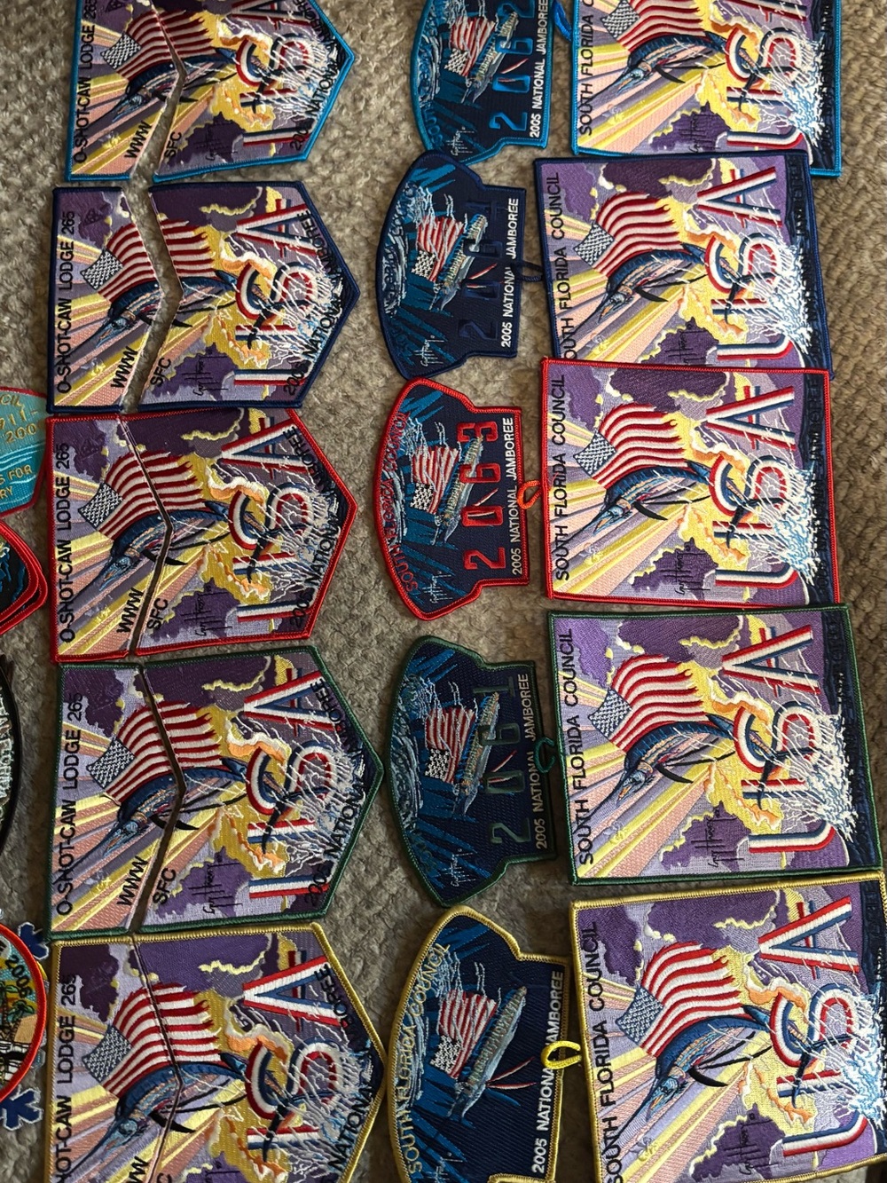 2005 National Jamboree South Florida Council O-Shot-Caw Lodge 265 20 Patch Lot